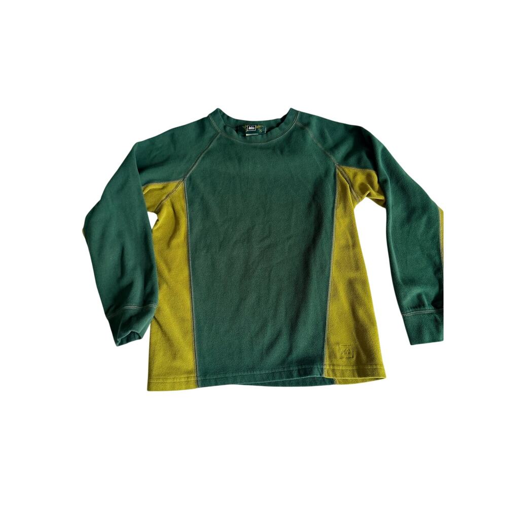 REI Co-op Boys' XS (6-7) Green Colorblock Fleece Pullover